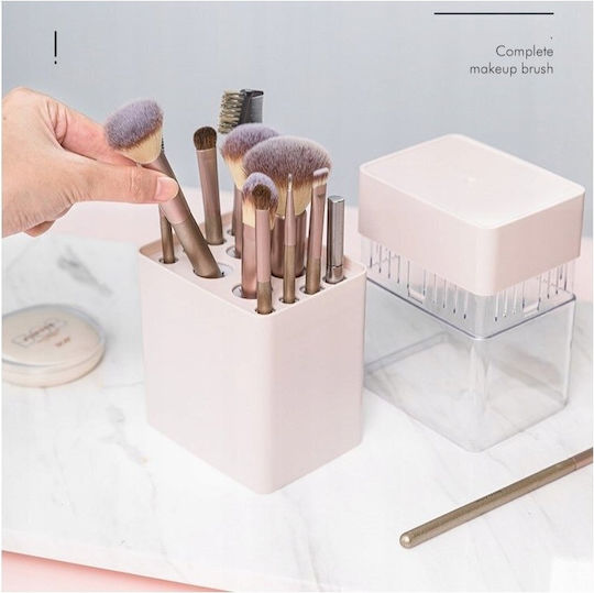 ecarla Make-up Zubehör Aufbewahrungskoffer für Kosmetika Rosa 12 Stück