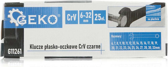 Комплект Ключови Инструменти Германополигони 6-32мм Crv Черен 25 Бройки