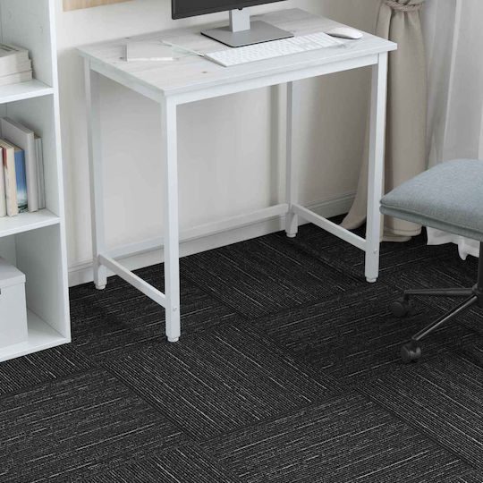 vidaXL Set Plastic Floor with 4 Tiles L50xW50cm Black