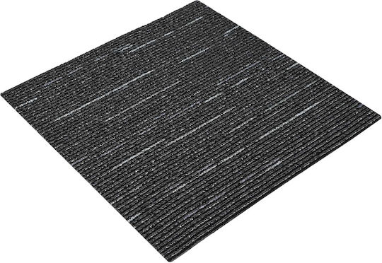 vidaXL Set Plastic Floor with 4 Tiles L50xW50cm Black