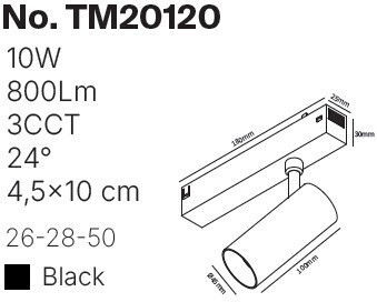 Inlight LED Decken- und Wandleuchte in Schwarz Farbe