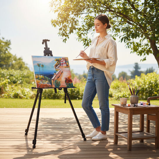 Sevalet Pictură Aluminiu de Exterior – Înălțime Reglabilă 55–158 Cm Ușor Stabil