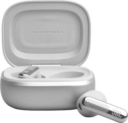 JBL Live Flex 4 Earbud Bluetooth Handsfree Headphones with Sweat Resistance and Charging Case Silver