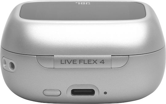 JBL Live Flex 4 Earbud Bluetooth Handsfree Headphones with Sweat Resistance and Charging Case Silver