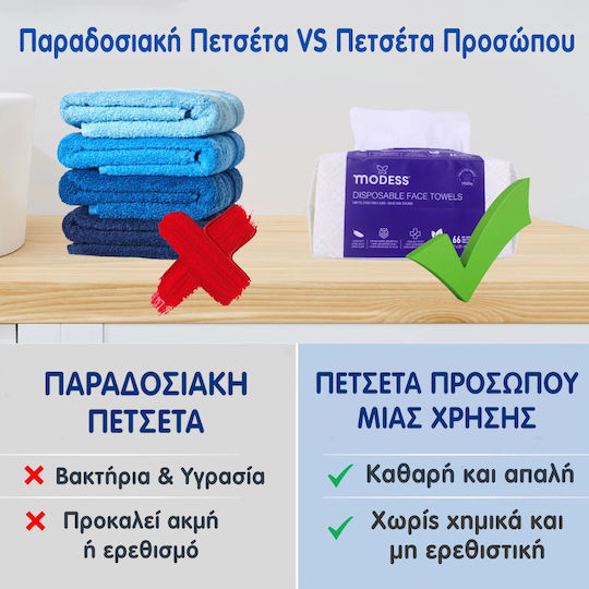 Modess Πετσέτες Προσώπου Μιας Χρησης 50τμχ 26×30cm