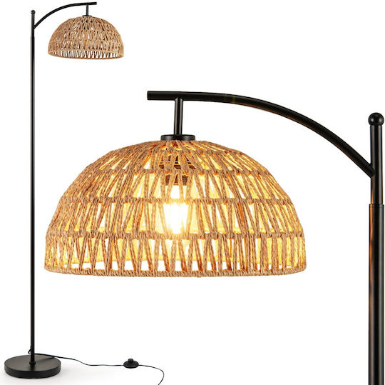 Costway Floor Lamp Height 160cm with Socket for E27 Bulb Black