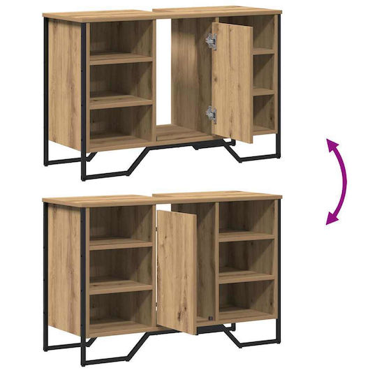 vidaXL Πάγκος με Νιπτήρα Μ91xΒ35xΥ60cm Καστανιά
