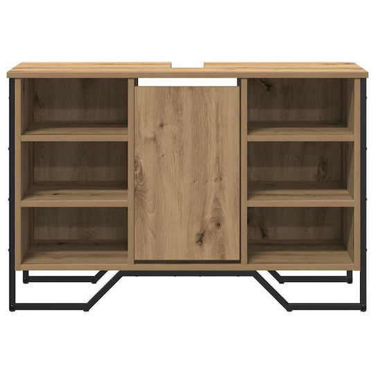 vidaXL Πάγκος με Νιπτήρα Μ91xΒ35xΥ60cm Καστανιά