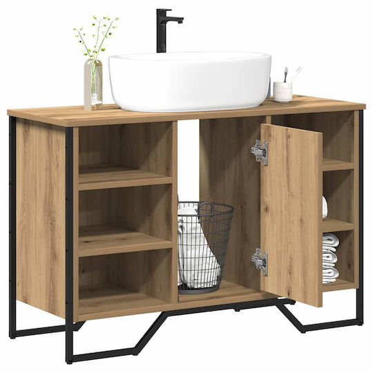 vidaXL Πάγκος με Νιπτήρα Μ91xΒ35xΥ60cm Καστανιά