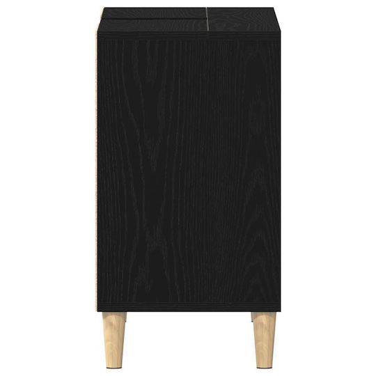 vidaXL Waschtisch mit Waschbecken L80xB33xH60cm Black Oak