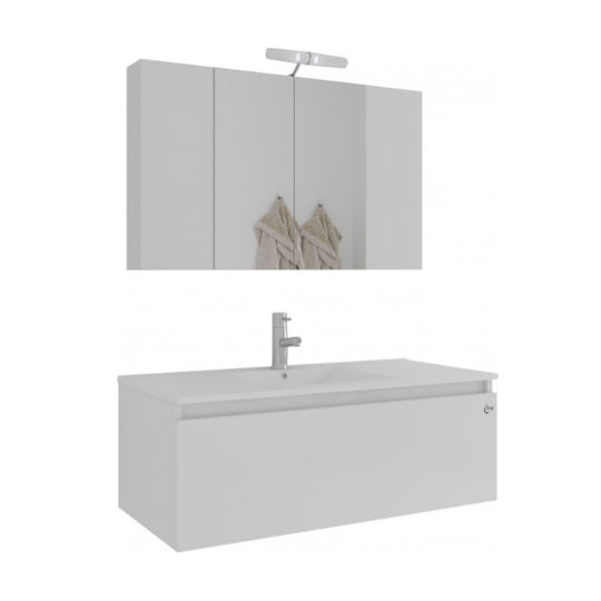 Drop Liberty 100 Waschtisch mit Waschbecken L100xB45xH35cm White Gloss