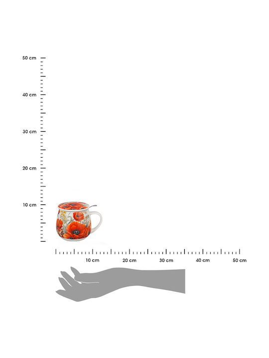 Tea Cup Made of Porcelain Red