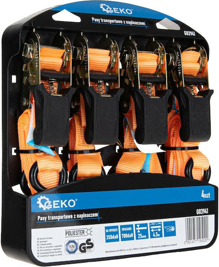 Ratchet Strap 25mmx4.5m 700kg 4 Pieces