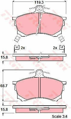 Trw Gdb1197 Brake Pad Set Disc Brake