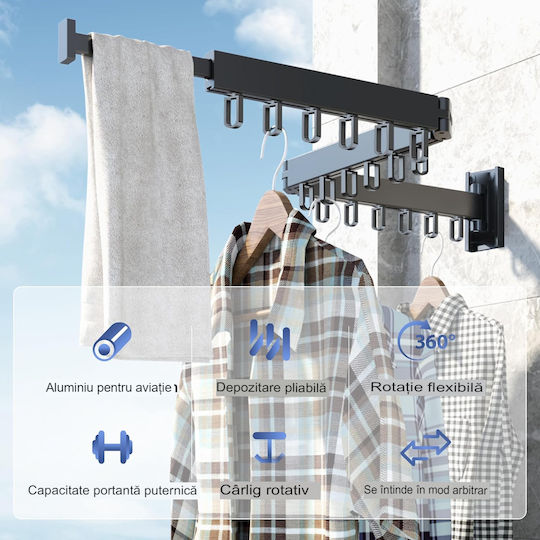 Uscătoare De Rufe Pliabilă De Perete Din Aluminiu