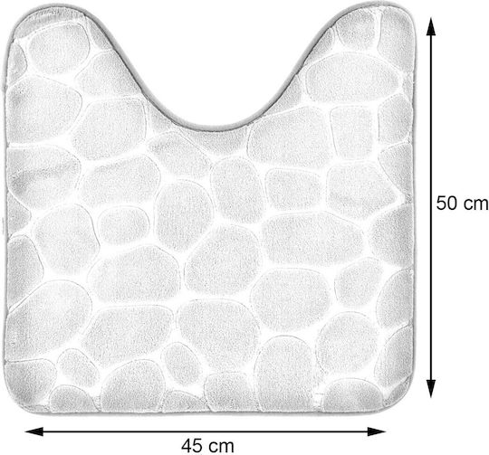 Tendance Covoraș Antiderapant De Baie Din Microfibra Pentru Toaletă Gri 45x50cm