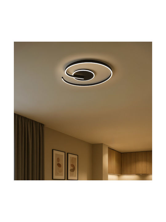 Eko Light Πλαφονιέρα Οροφής Μαύρη με Ενσωματωμένο LED
