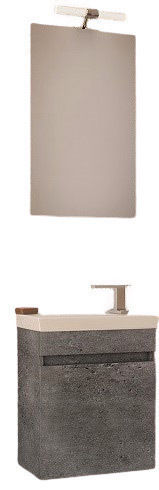 Drop Luxus 45 Blat cu Lavoar & Oglindă cu lumină L43xW25xH50cm Granit