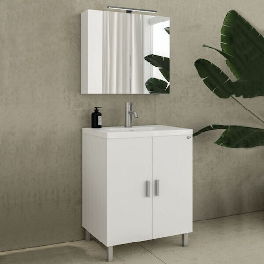 Drop Roma 50 Countertop with Sink & Mirror L50xW39xH80cm White