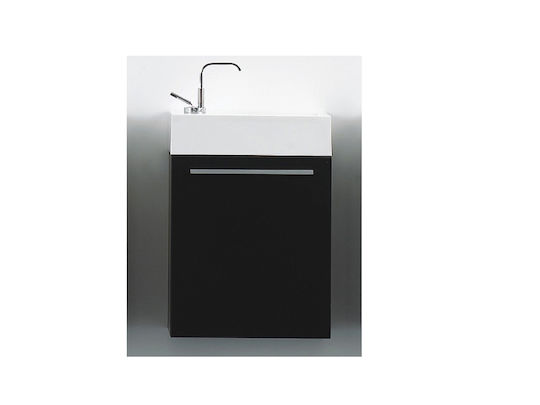 FT21.040.001B Πάγκος με Νιπτήρα & Καθρέπτη Μ40xΒ22xΥ52cm Μαύρος