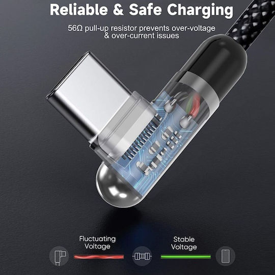 Lito Geflochtenes USB-C zu Lightning Kabel 30W Schwarzes 1m