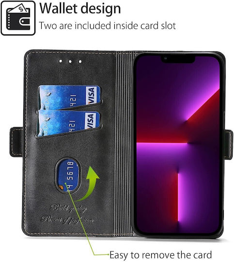 Tel1 Tcl 50 Se Contrast Color Side Buckle Book Case Black Grey