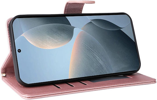 Tel1 Xiaomi Poco X6 Pro 5g Diamond Lattice Flip Book Case Rose Gold