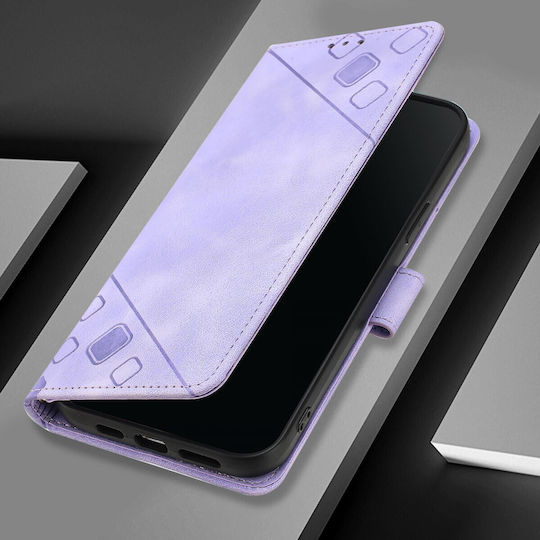 Tel1 Xiaomi Redmi Note 14 Pro 5g 14 Pro Plus 5g Poco X7 5g Skin Feel Embossed Калъф Книга Лилав