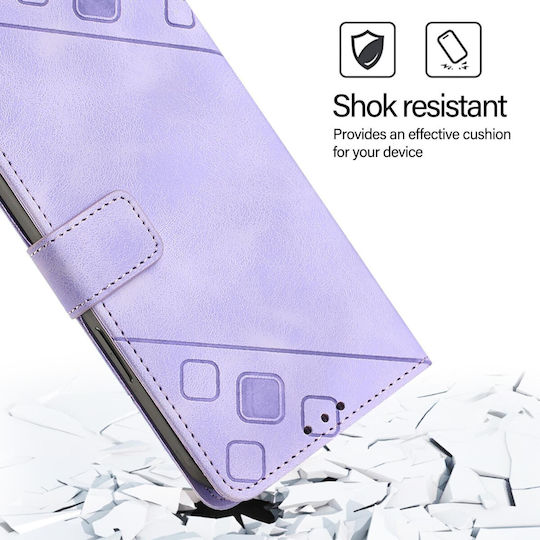 Tel1 Xiaomi Redmi Note 14 Pro 5g 14 Pro Plus 5g Poco X7 5g Skin Feel Embossed Калъф Книга Лилав