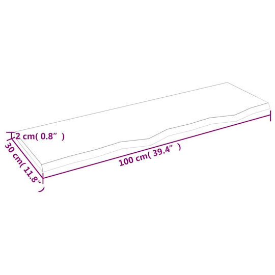 vidaXL Πάγκος χωρίς Νιπτήρα Μ100xΒ30xΥ2cm Καφέ
