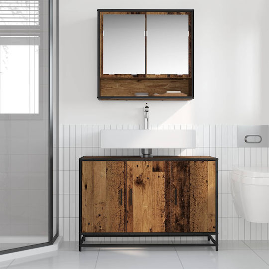vidaXL Blat cu Lavoar L90xW33xH60cm Coffee