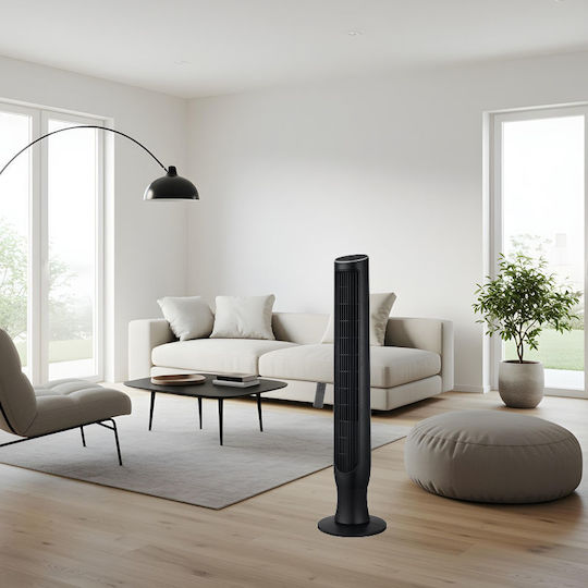Primo PRTF-80731 Ανεμιστήρας Πύργος 45W με Τηλεχειριστήριο Μαύρος
