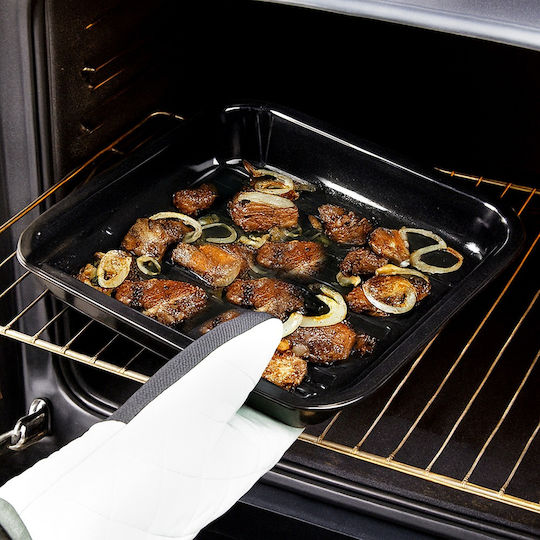 Orion Stainless Steel Baking Pan with Enamel Interior Coating 25x31cm