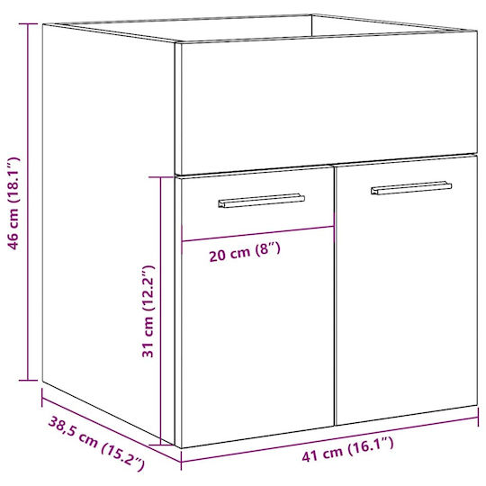 vidaXL Countertop without Sink L41xW38.5xH46cm Sonoma Oak