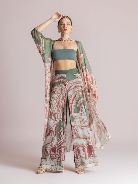 Damenhose mit Gummiband Blumenmuster Blumen