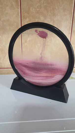 Decor De Birou Clepsidră Arvada Minimaluxe Sticlă Nisip 3D Roz Negru