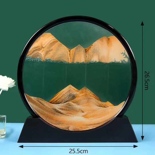 Decor Pentru Masă Tip Clepsidră Arvada Minimaluxe Sticlă/Nisip 3D Negru Portocaliu