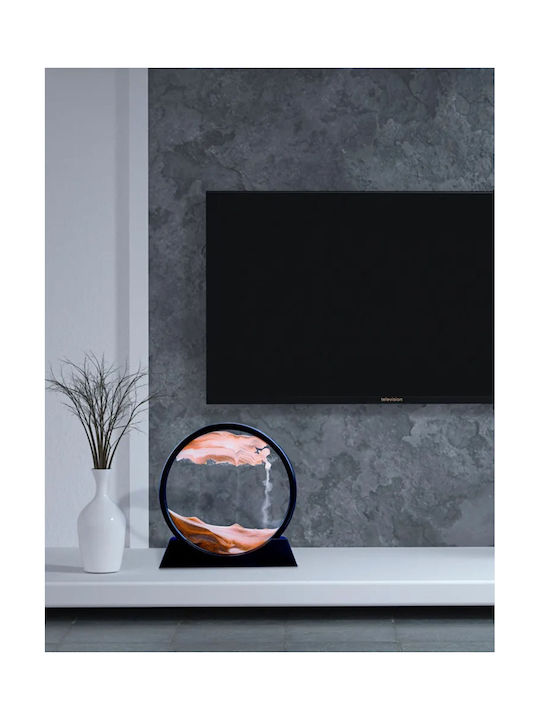 Decor Pentru Masă Tip Clepsidră Arvada Minimaluxe Sticlă/Nisip 3D Roșu Deschis Negru