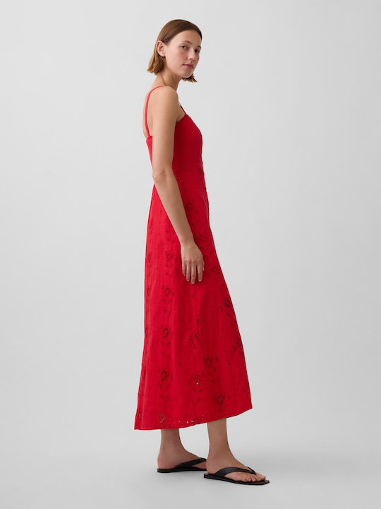 Sommer Midi Hemdkleid Rot Stern