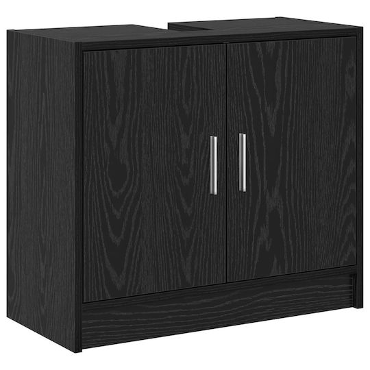 vidaXL Blat cu Lavoar L63xW29xH55cm Negru vidaXL Blat cu Lavoar L63xW29xH55cm Negru