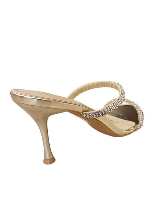 Damen Sandalen mit Strass Gold