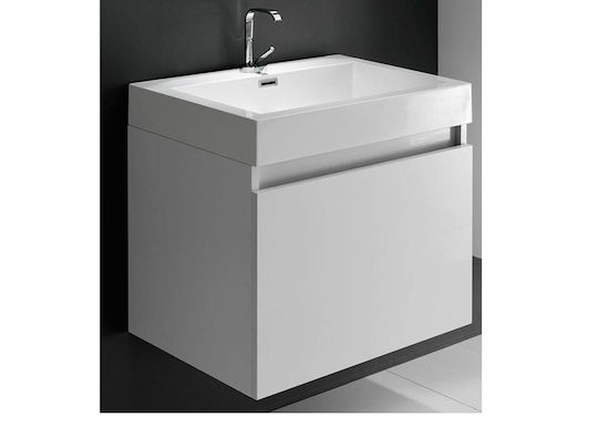 FT21.060.003PBR Countertop with Sink Glossy Lacquer L60xW48xH14.5cm White