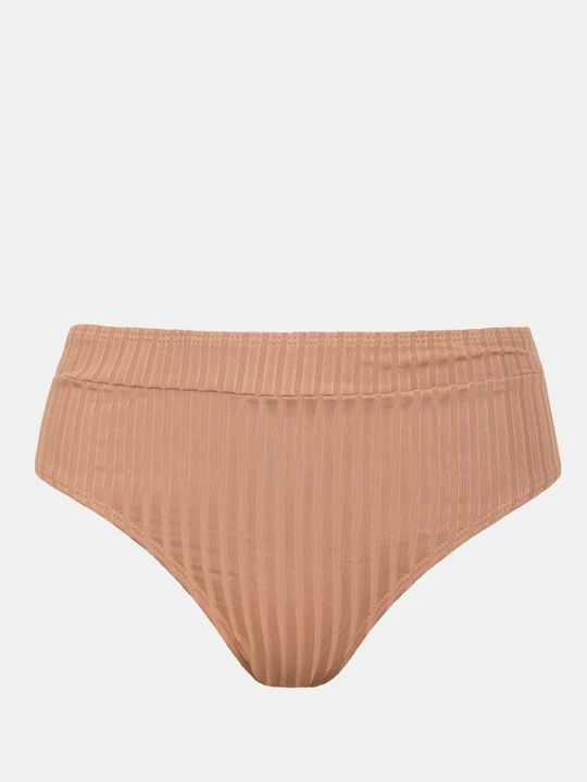 Set Bikini Rip Talie Înaltă Bej Mărimea S Bej