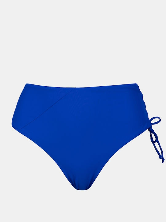 Set Bikini Strapless Hohe Taille Blau Größe S Blau
