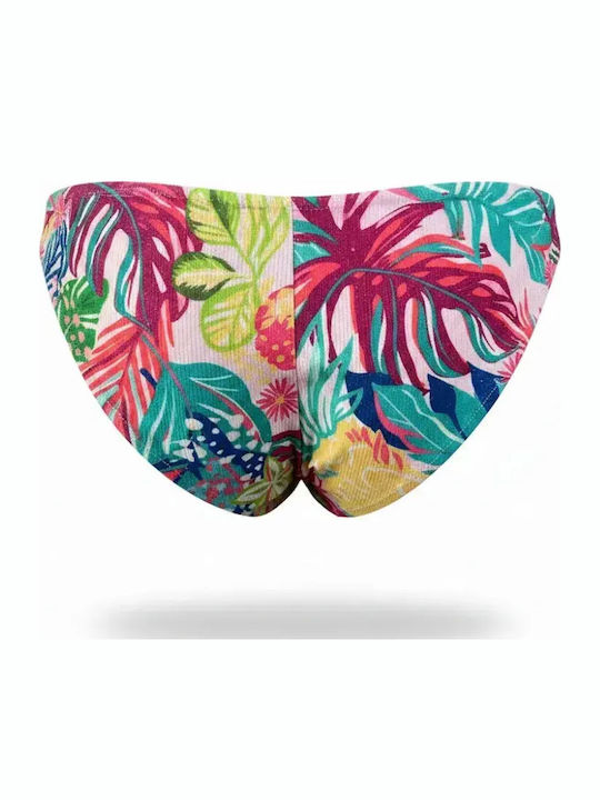 Bikini Set Push Up Brazil Floral Pink Fuchsia Glitter