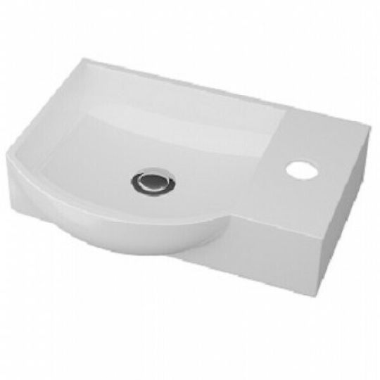 Drop Litos 45 Countertop with Sink & Mirror L45xW25.5xH60cm Brown Oak