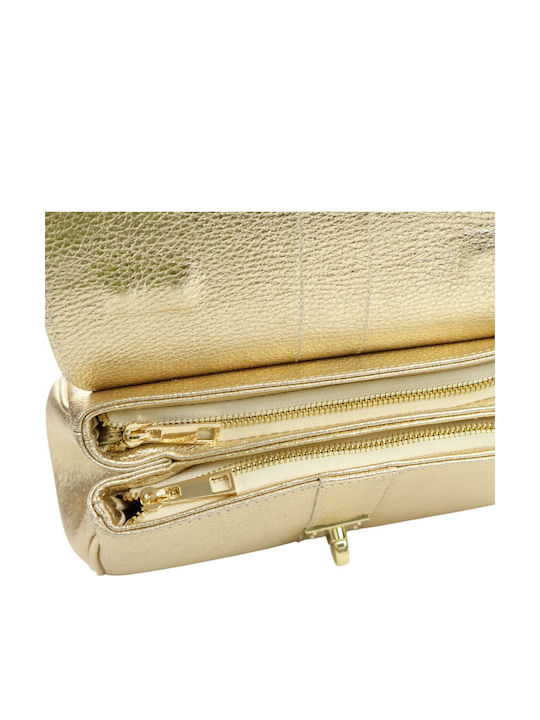 Leather Women's Shoulder Bag Gold