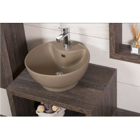 Adamidis Madame 85 Countertop with Sink & Mirror with Light L85xW45xH79cm Mali / Diamante White