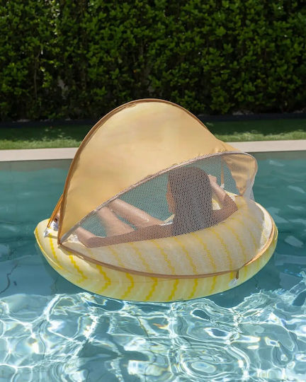 Flamingueo Σωσίβιο Swimtrainer με Διάμετρο 125εκ. και Σκίαστρο Κίτρινο