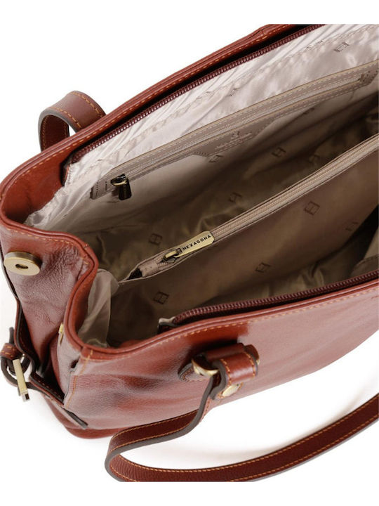 Leather Women's Satchel Bag Tabac Brown